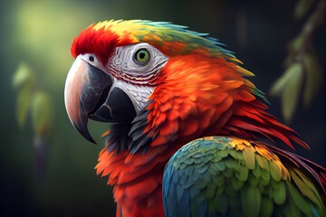 Fototapeta premium close up of a parrot.generative ai technology