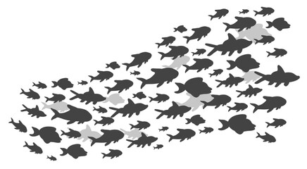 fish school silhouette