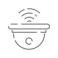 Collection of smart house linear icons - control of lighting, heating, air conditioning. Set of home automation and remote monitoring symbols drawn with thin contour lines. Vector illustration