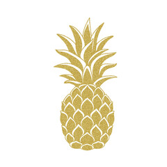 pineapple with gold ink