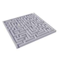 3d render of a maze on transparent background