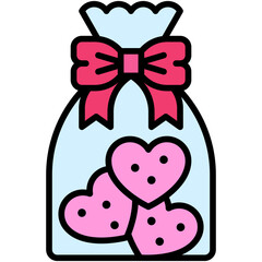 Cookies bag icon, Valentines day related vector