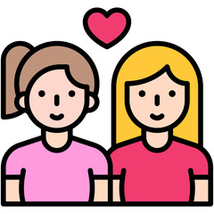 Gay couple icon, Valentines day related vector