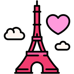 Fototapeta na wymiar Tower icon, Valentines day related vector