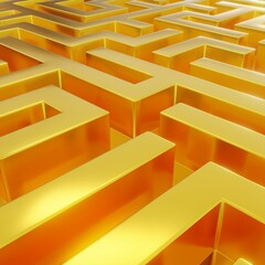 3D illustration of maze closeup