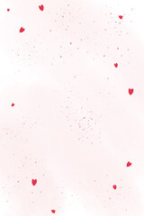 Fototapeta na wymiar heart iocn with Pink watercolor wet wash splash card background Valentine's day.
