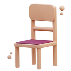3d Illustration chair can be used for web, app, info graphic, etc