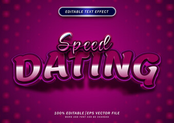 Speed dating text effect. lettering style font effect