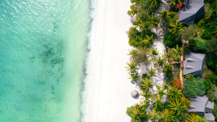 Aerial. Seascape, Zanzibar, Tanzania.