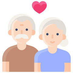 Old couple icon, Valentines day related vector