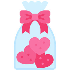 Cookies bag icon, Valentines day related vector