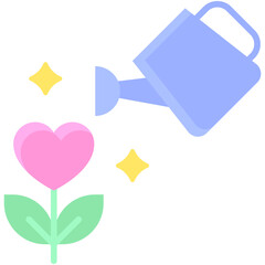 Watering flowers icon, Valentines day related vector