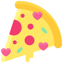 Pizza icon, Valentines day related vector