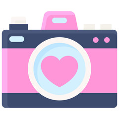 Camera icon, Valentines day related vector