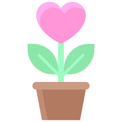 Flowerpot icon, Valentines day related vector