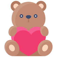 Teddy bear icon, Valentines day related vector