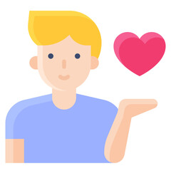 Man with heart icon, Valentines day related vector