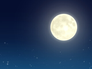 Fototapeta na wymiar retro anime night sky and moon