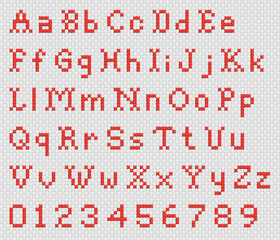 cross-stitch alphabet fonts © KEN Illust.Shop