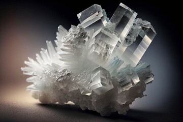 a cluster of Selenite crystals, illustration