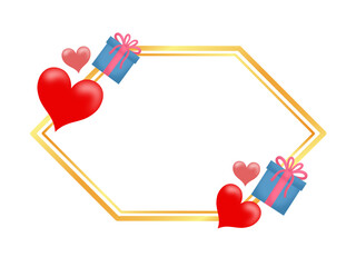 Gold Frame Valentine with Background