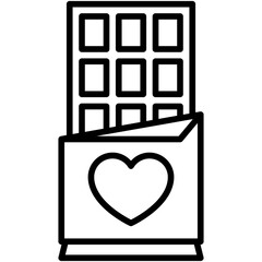 Chocolate bar icon, Valentines day related vector