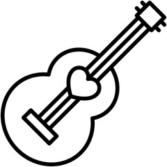 Guitar icon, Valentines day related vector
