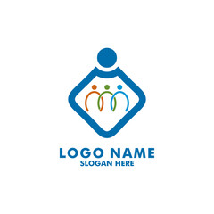 Obraz premium Modern People consulting logo , Business Consult logotype vector template