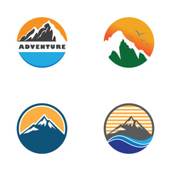 Mountain illustration logo vector and symbol design