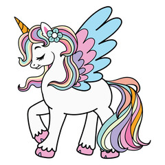Happy Unicorn Illustration 