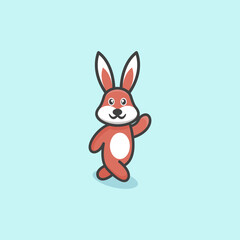 Cute rabbit concept logo design