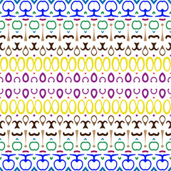 Vector geometric ornament in ethnic style. Seamless pattern with  abstract shapes, repeat tiles. Repeating pattern for decor, fabric,textile and fabric.