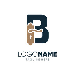 Letter B Door Knop Handles Logo Design Vector Icon Graphic Emblem Illustration © HendraGuns11