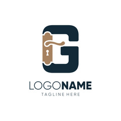 Fototapeta premium Letter G Door Knop Handles Logo Design Vector Icon Graphic Emblem Illustration