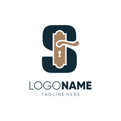 Letter S Door Knop Handles Logo Design Vector Icon Graphic Emblem Illustration