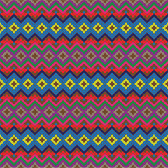 Vector geometric ornament in ethnic style. Seamless pattern with  abstract shapes, repeat tiles. Repeating pattern for decor, fabric,textile and fabric.