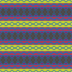 Vector geometric ornament in ethnic style. Seamless pattern with  abstract shapes, repeat tiles. Repeating pattern for decor, fabric,textile and fabric.