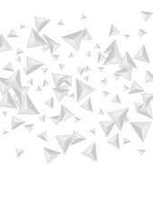 Silver Origami Background White Vector. Fractal Classic Backdrop. Grizzly Simple Tile. Polygon Geometry. Gray Triangle Illustration.