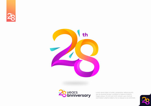 Number 28 logo icon design, 28th birthday logo number, 28th anniversary.