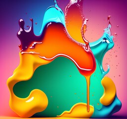 Background Illustration with Liquid in Trend Colors, Generative AI Illustration
