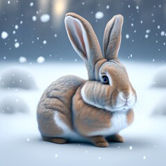 Cute Bunny, Generative AI Illustration