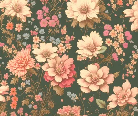 Meubelstickers Floral Vintage Wallpaper, Generative AI Illustration © pandawild