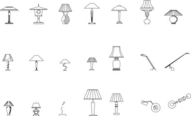 Vector sketch illustration of bedroom table lamp