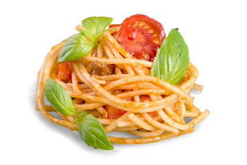 Tasty Italian pasta with tomato sauce