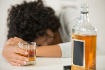 drunk woman alone at home
