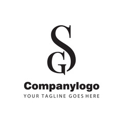 simple black letter sg for logo company design - obrazy, fototapety, plakaty