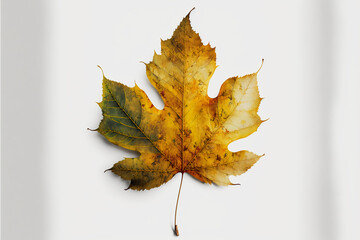 Autumn leaf, season color change. Generative AI.