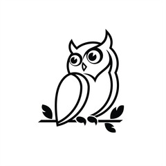 Elegant owl or bird illustration for icons and logos