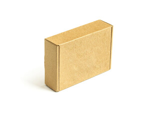 One cardboard box on a white background