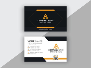 Business card design template, Clean professional business card template, Modern presentation card with company logo, Creative and modern business card template.
